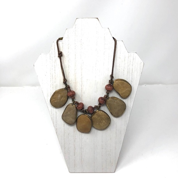 Jewelry - Ethereal, signed stone, suede cord necklace 128.6g